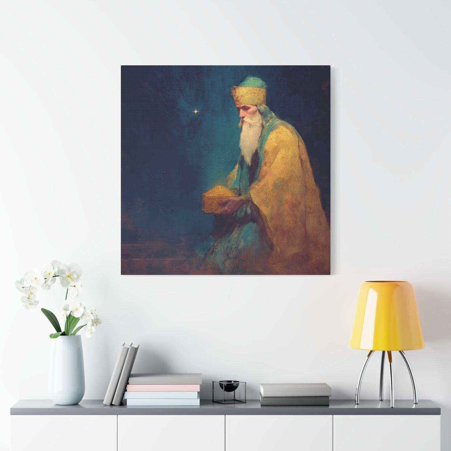 Caspar and the Offering of Worship - 3 Wise Men - Gallery Wrapped Canvas - Print - Religious Art for your Home - Catholic