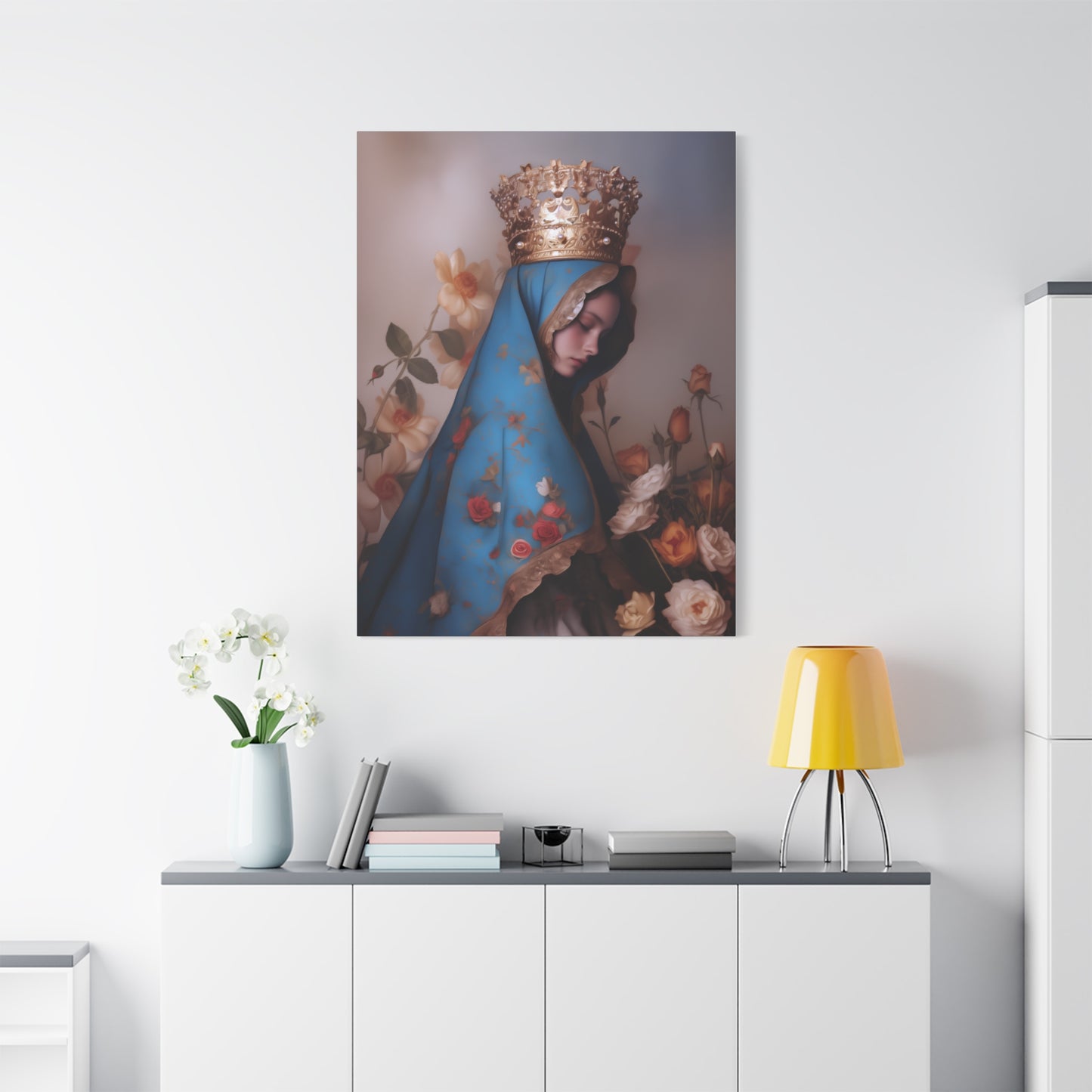 Our Lady of the Roses - Gallery Wrapped Canvas - Print - Religious Art for your Home - Catholic Art