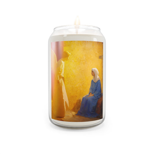 Mary's Yes - Quiet Fiat - Mother Mary - Marian Art - Scented Prayer Candle, 13.75oz - Tall Size - Religious Prayer Candle