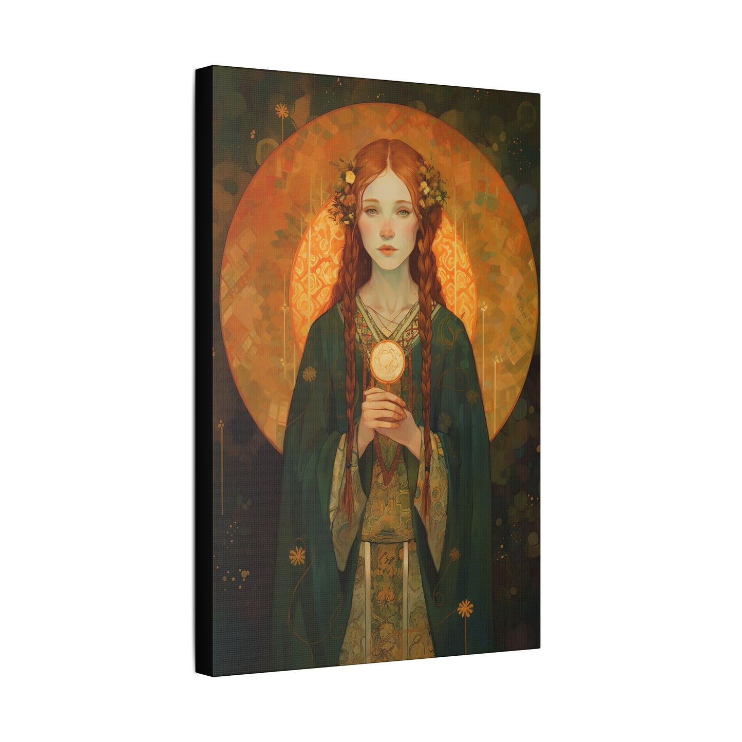 Saint Brigid of Ireland Canvas Print - Multiple Sizes - Catholic Home art - Museum Wrapped Canvas - Sanctified Souls Print