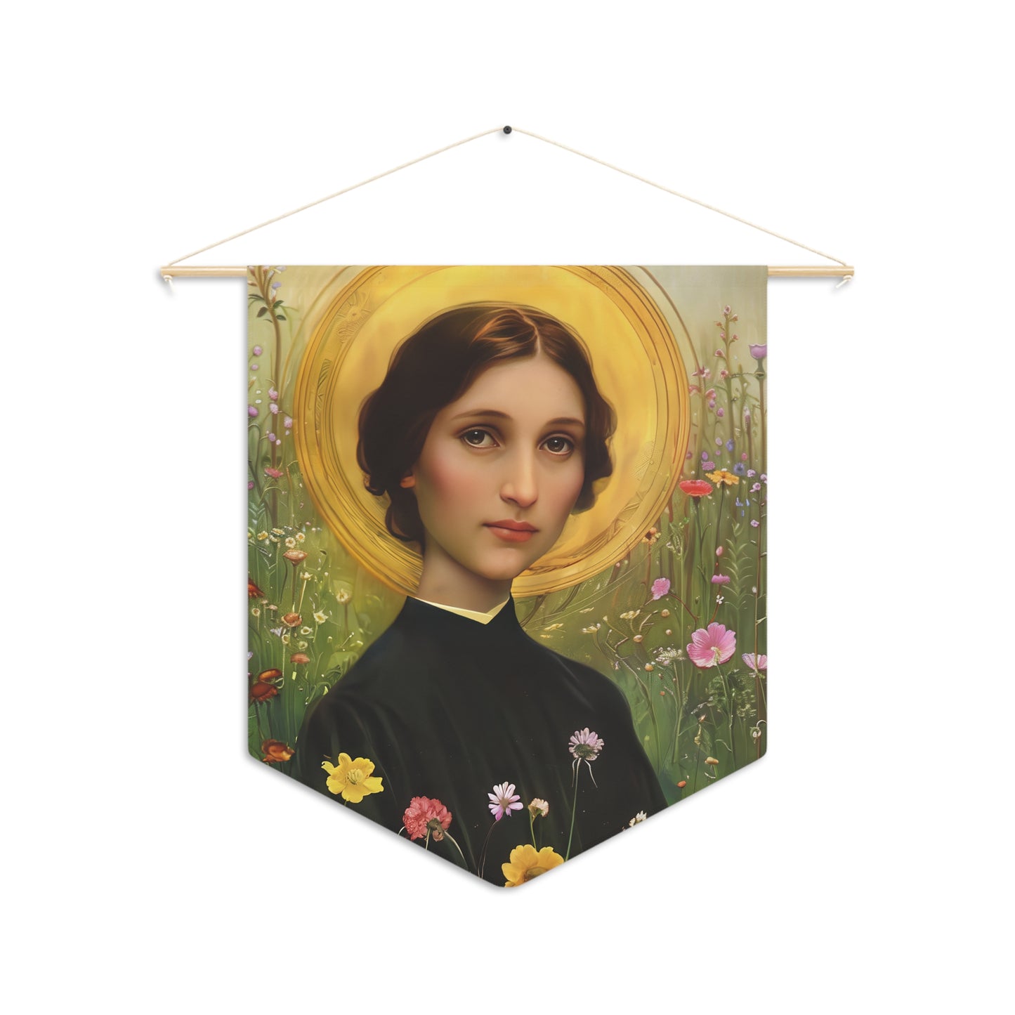Saint Bartolomea Capitanio Pennant / Banner / Wall Hanging - Prayer room art - 18" x 21" - Catholic prayer Religious Christian Gift