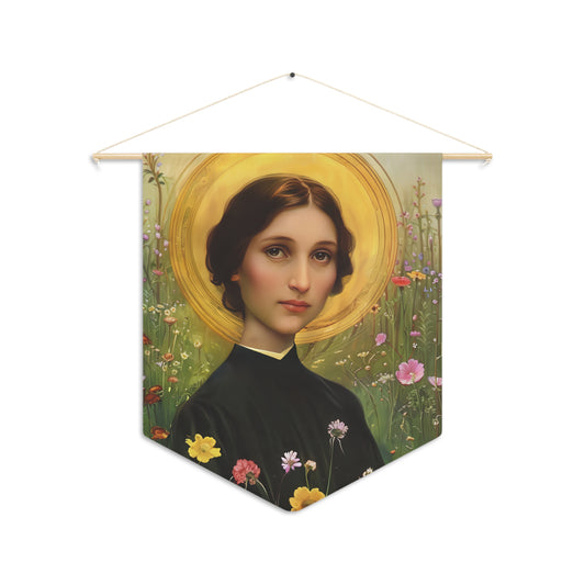 Saint Bartolomea Capitanio Pennant / Banner / Wall Hanging - Prayer room art - 18" x 21" - Catholic prayer Religious Christian Gift