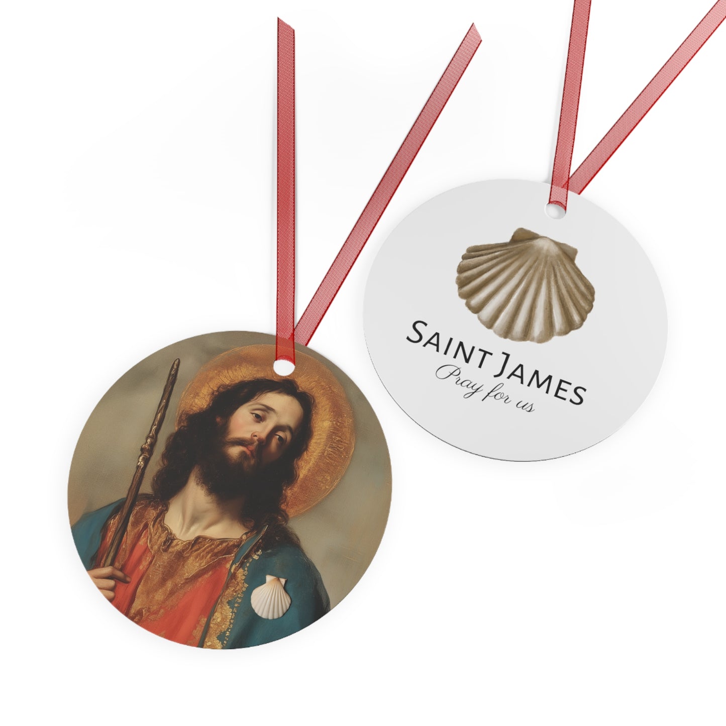 Saint James the Greater - Apostle Metal Ornament - Religious Holiday Christmas Keepsake - Religious Catholic Tree Ornament - Christmas Gift