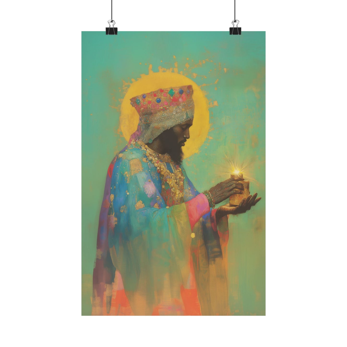 Balthazar and the Gift of Foretold Sorrow - 3 Wise Men - Sanctified Souls Print - Multiple Sizes - Premium Matte Vertical Posters