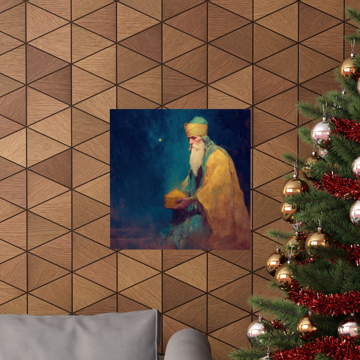 Caspar and the Offering of Worship - 3 Wise Men - Sanctified Souls Print - Multiple Sizes - Premium Matte Vertical Posters