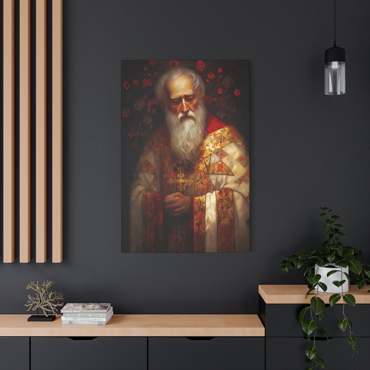 Saint Nicholas - Museum Wrapped Canvas - Sanctified Souls Print - Religious Art for your Home - Father Christmas - Catholic Christmas