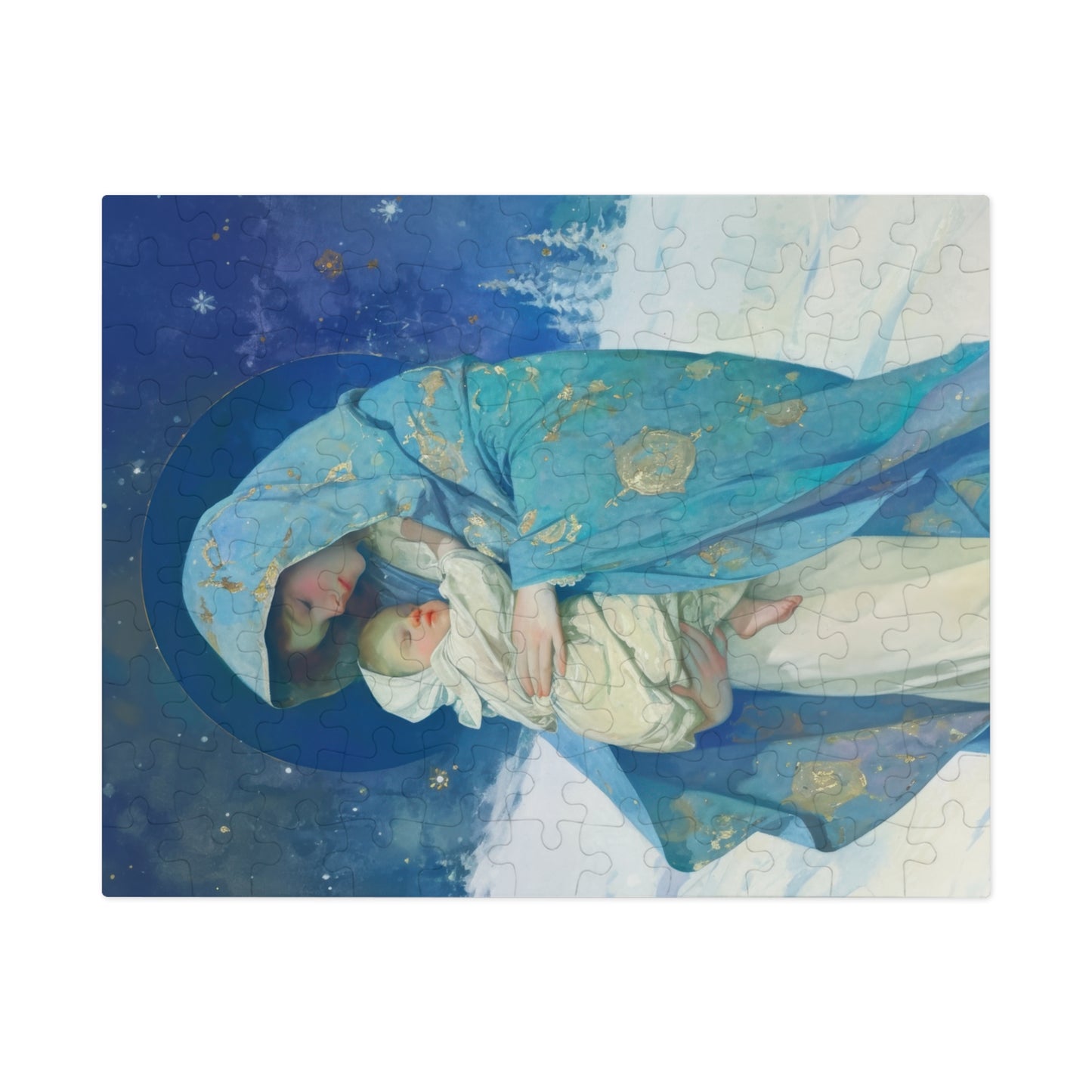 Snowfall of Grace: Our Lady's Blessing - Puzzle and Keepsake Tin - Religious (30, 110, 252, 500,1000) - Gifts for Catholic