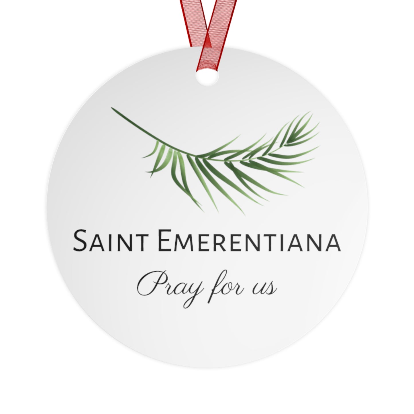 Saint Emerentiana Metal Ornament - Religious Holiday Christmas Ornament and Keepsake - Double sided - Catholic art gift
