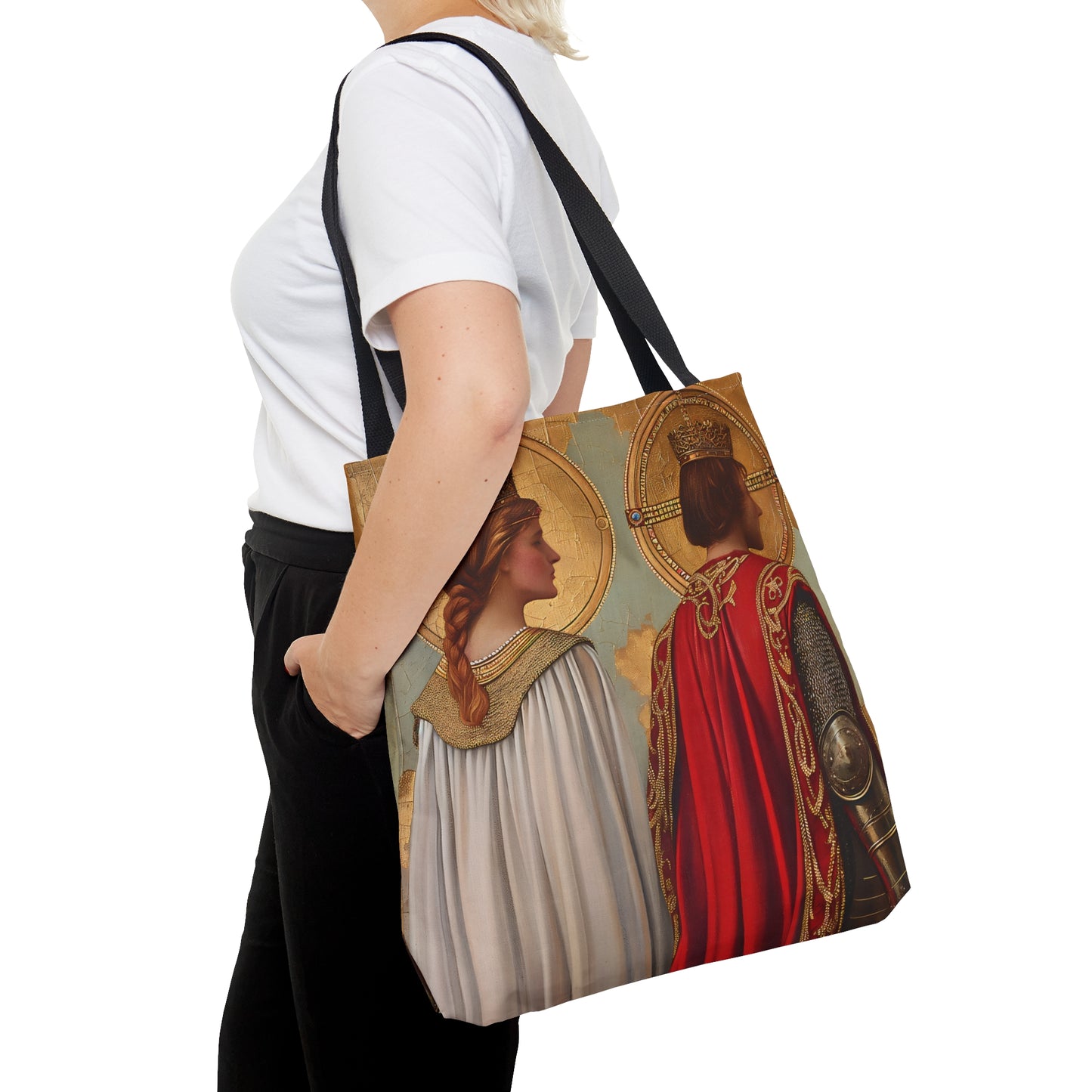 Saint Gwladys and Saint Gwynlly Tote Bag - Large Medium Small Faith Art Bag - Catholic Faith Purse - Religious Carry All Reusable Tote Bag