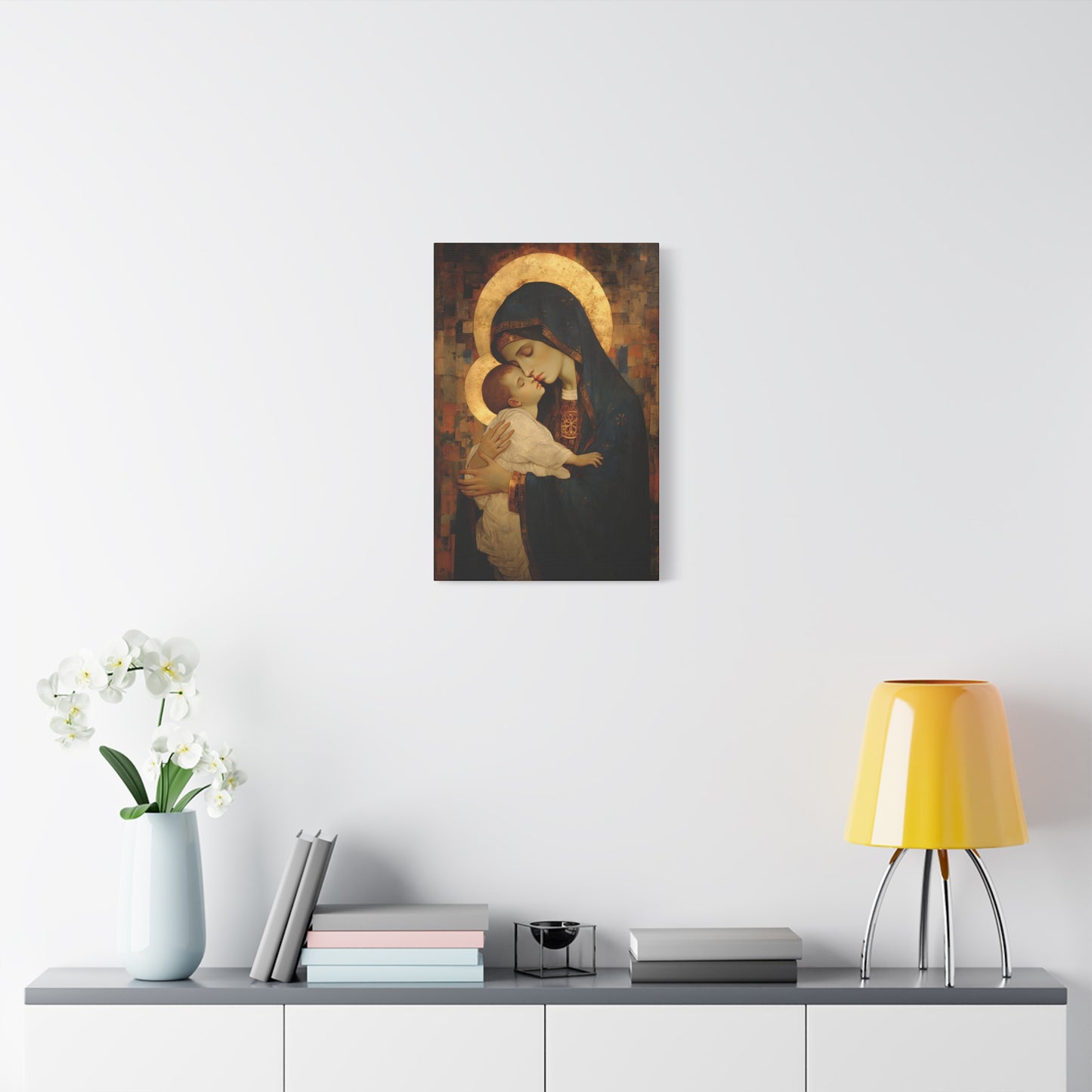 Mother of Mercy - Museum Wrapped Canvas - Sanctified Souls Print - Religious Art for your Home - The Virgin Mary and The Christ Child