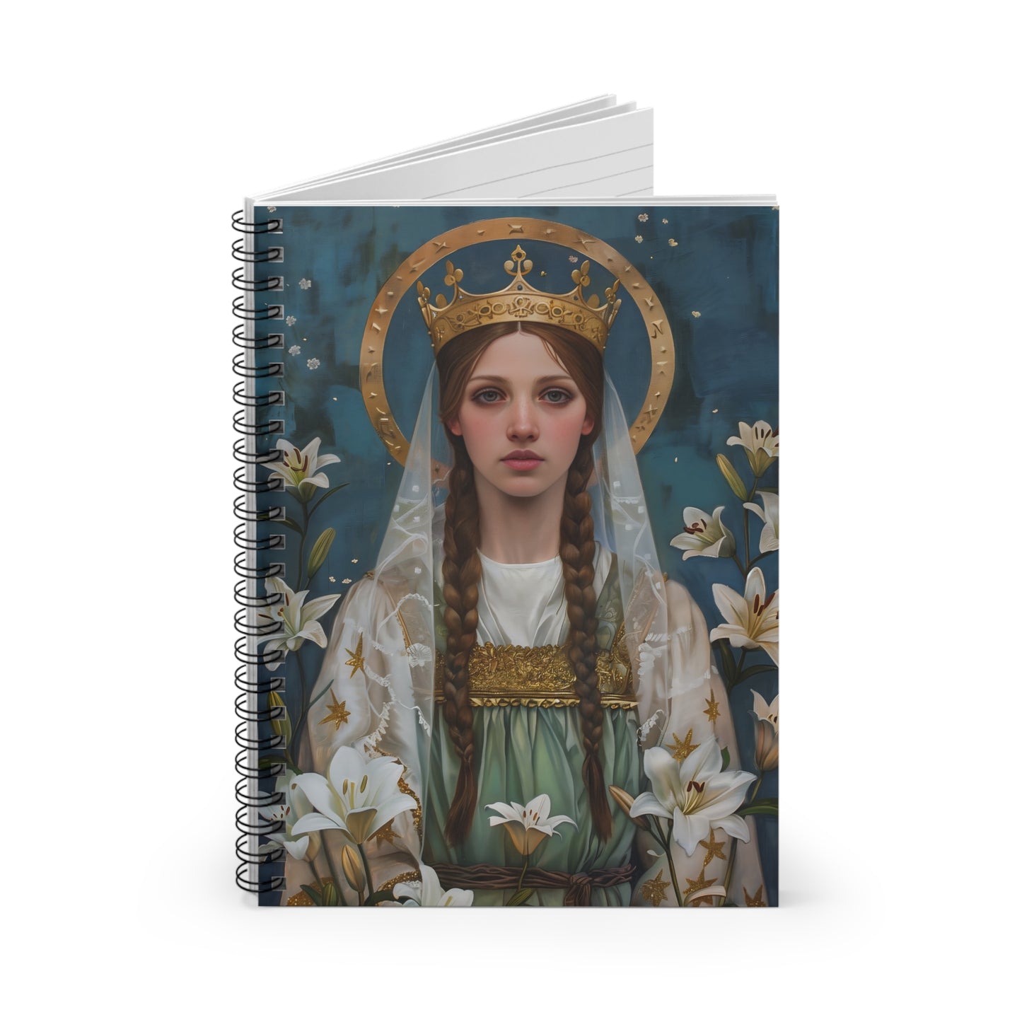 Saint Isabel of France Spiral Journal - Sanctified Souls Art - Religious Based Notebook - Spiral Notebook - Ruled Line