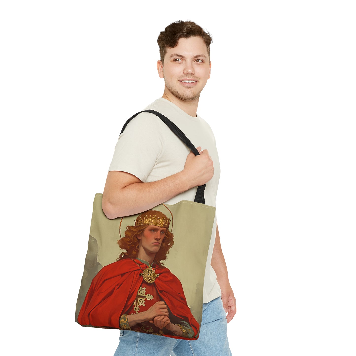 Saint Edward the Martyr Tote Bag - Purse - Three sizes - Large Medium Small Faith Art Bag - Catholic faith carry-all purse - Double Sided