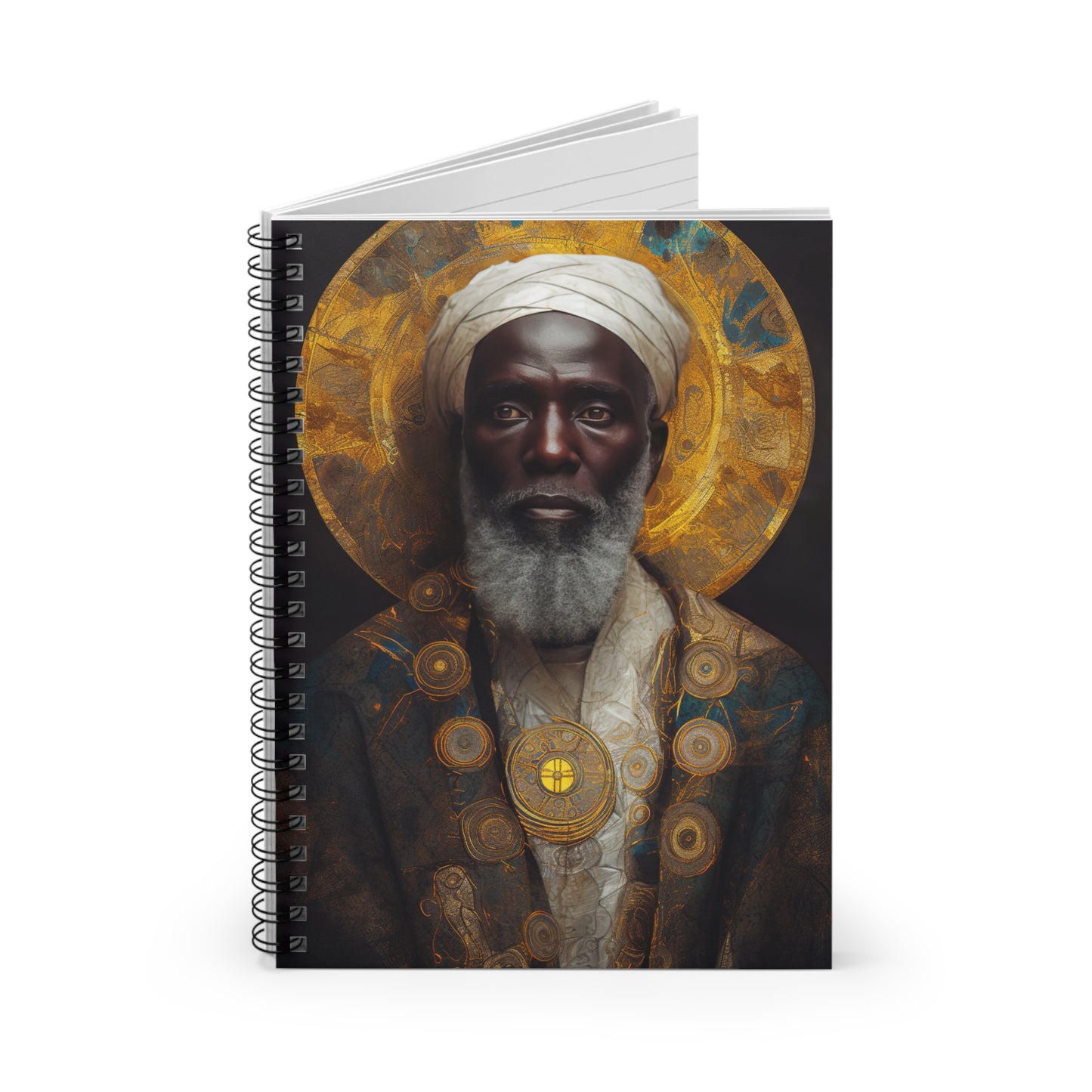 Saint Benedict the Moor Journal - Sanctified Souls Art - Religious Based Notebook - Spiral Notebook - Ruled Line