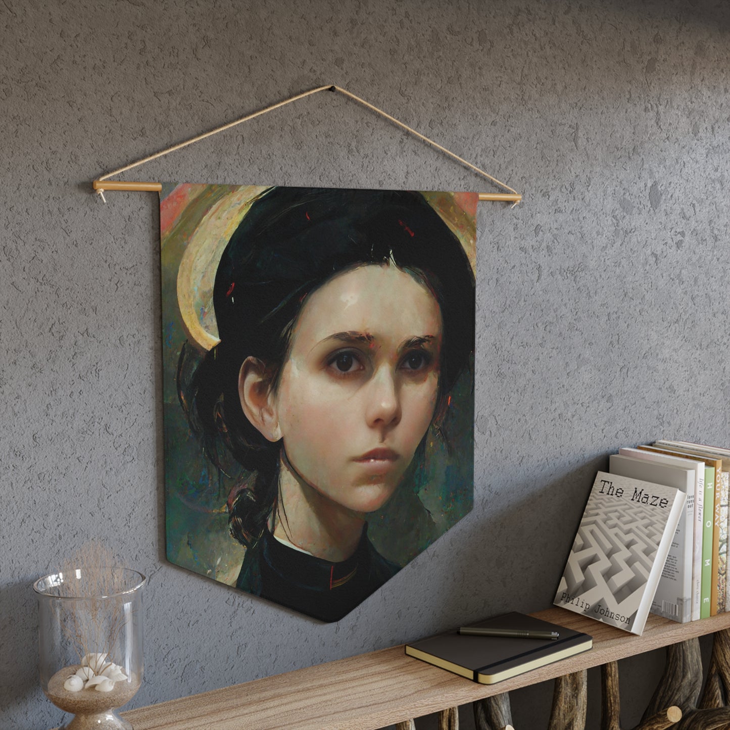 Saint Gemma Galgani Wall Banner / Wall Hanging - Prayer room art - Catholic Home Art - Large Print - 18" x 21"