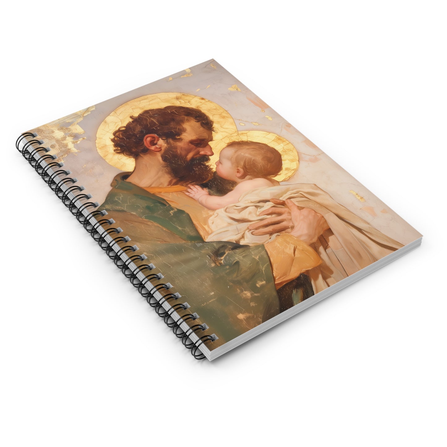 Saint Joseph, Pillar of the Holy Family - Sanctified Souls Art - Religious Based Notebook - Spiral Notebook - Ruled Line