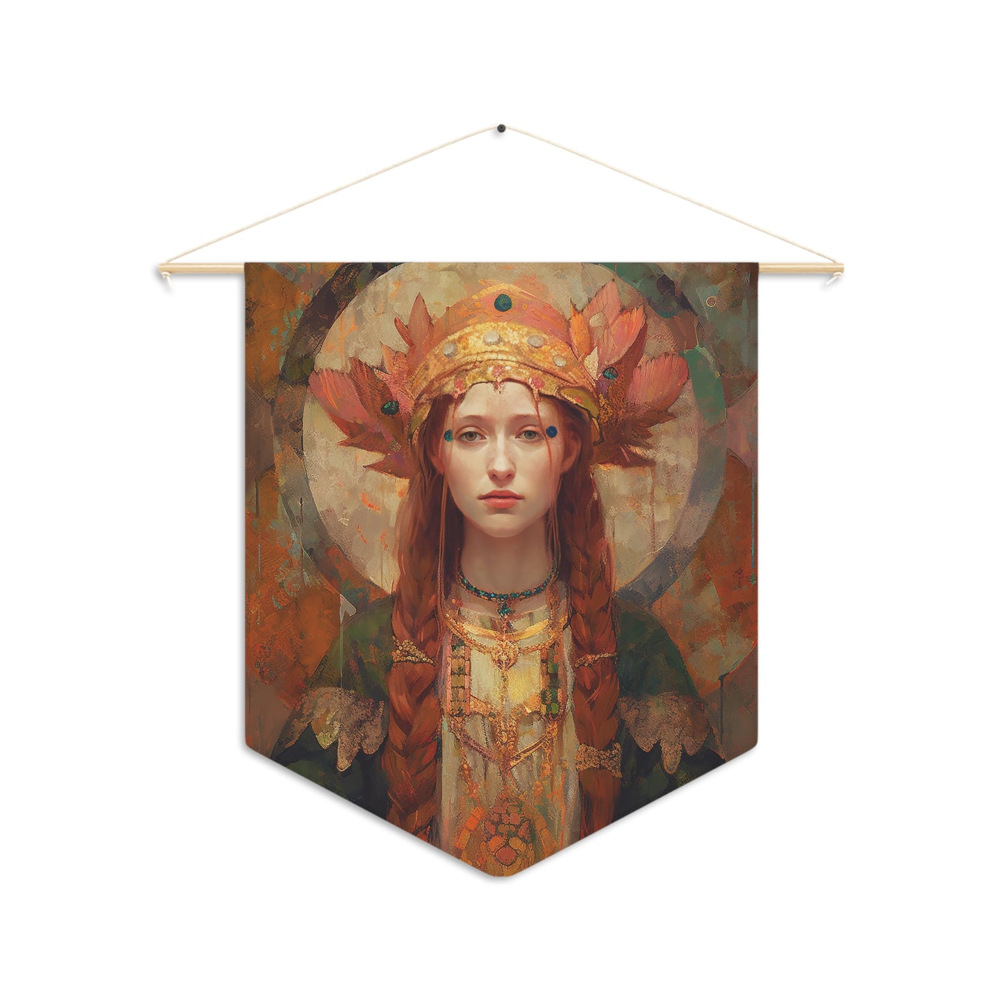 Saint Margaret of Scotland Wall Banner / Wall Hanging - Prayer room art - Catholic Home Art - Large Saint Art - 18" x 21"