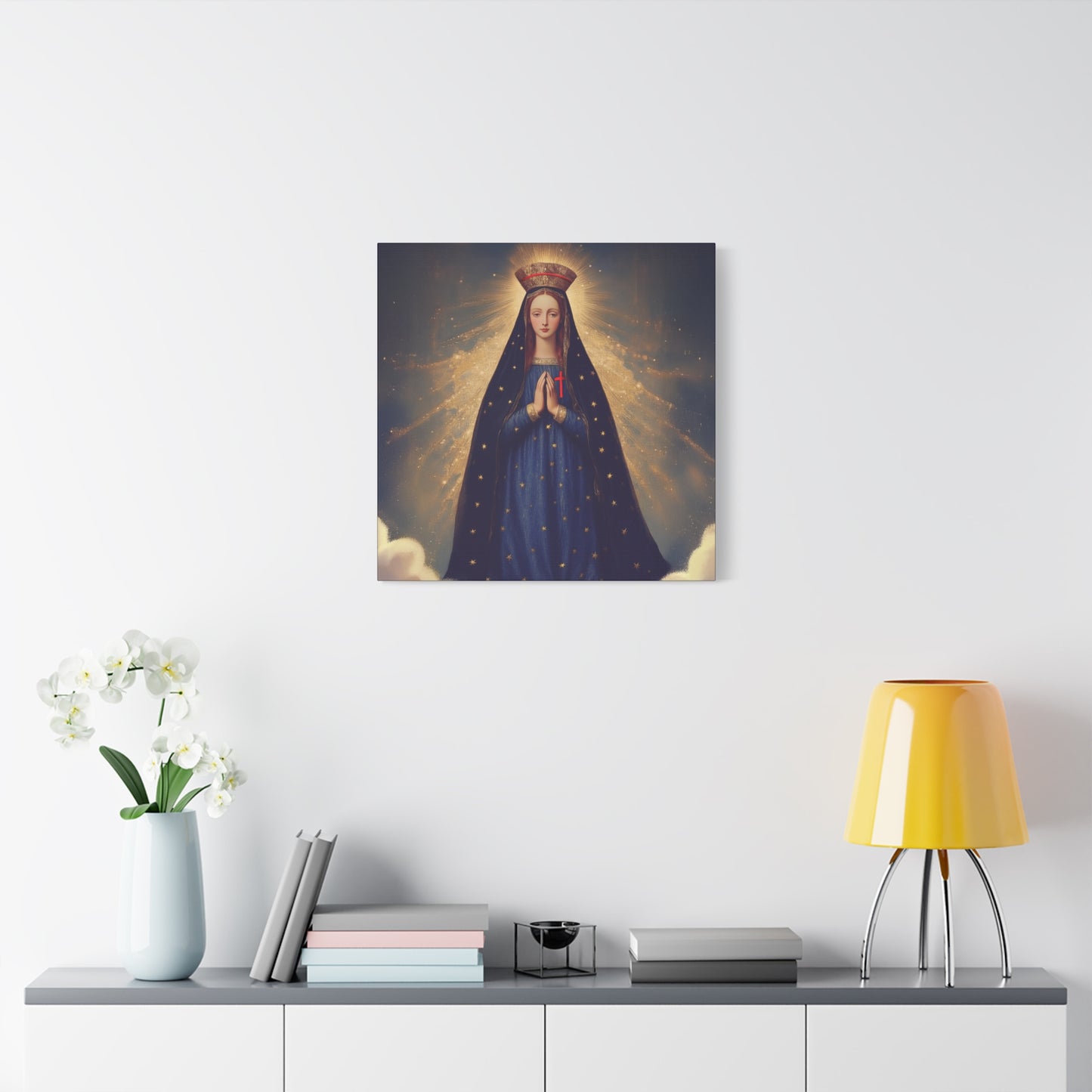 Our Lady of Pontmain - Multiple Sizes - Catholic Home art - Museum Wrapped Canvas - Sanctified Souls Print - Mother Mary Art