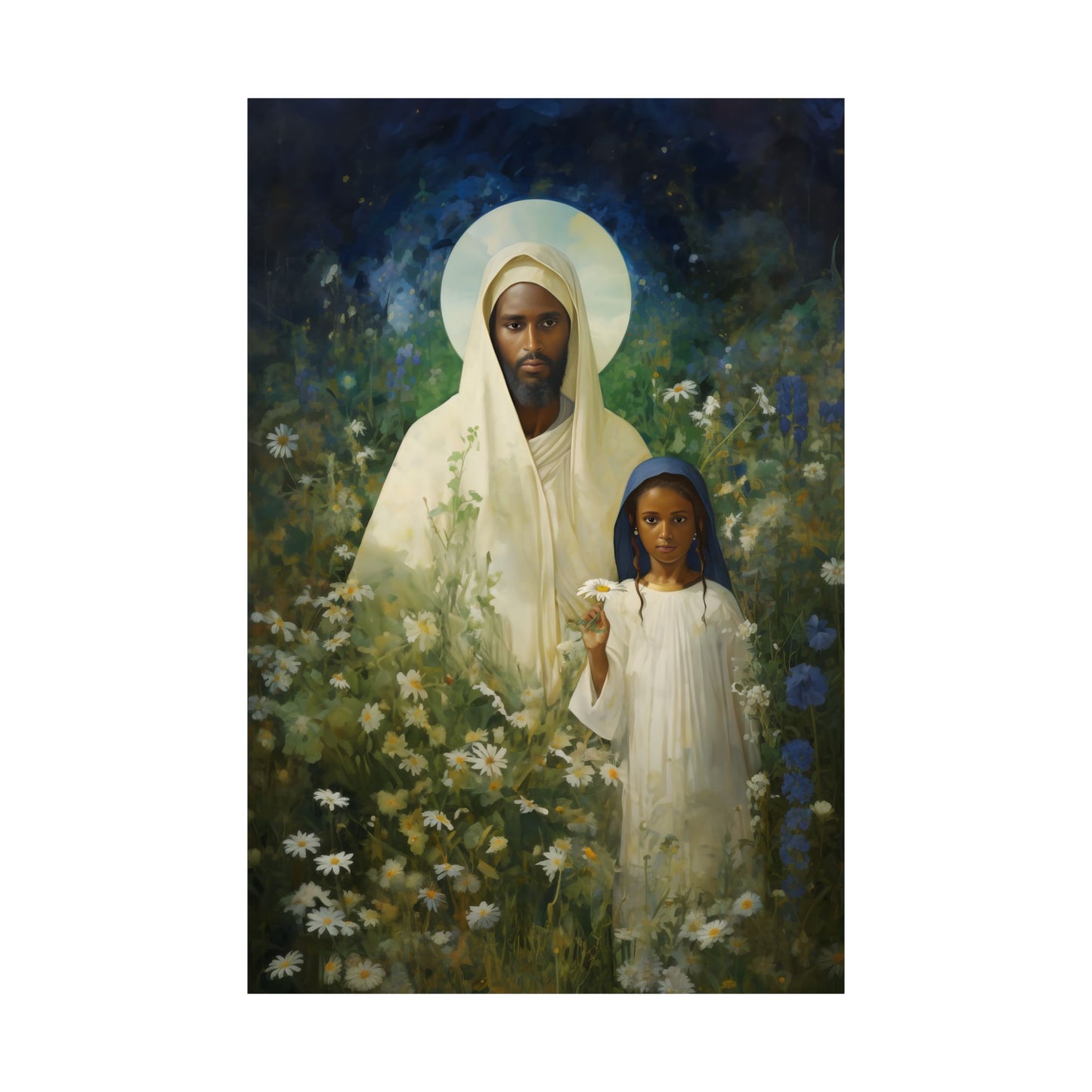 Saint Joachim Print - Father of Virgin Mary - Patron Saint of Fathers - Multiple Sizes - Premium Matte Vertical Posters - Catholic Art
