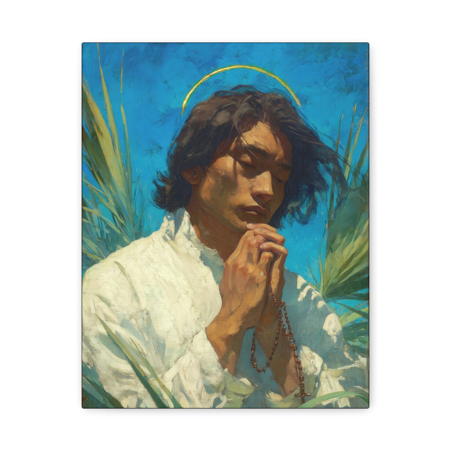 Saint Lorenzo Ruiz - Multiple Sizes - Catholic Home art - Museum Wrapped Canvas - Sanctified Souls Print - Catholic Martyr Art