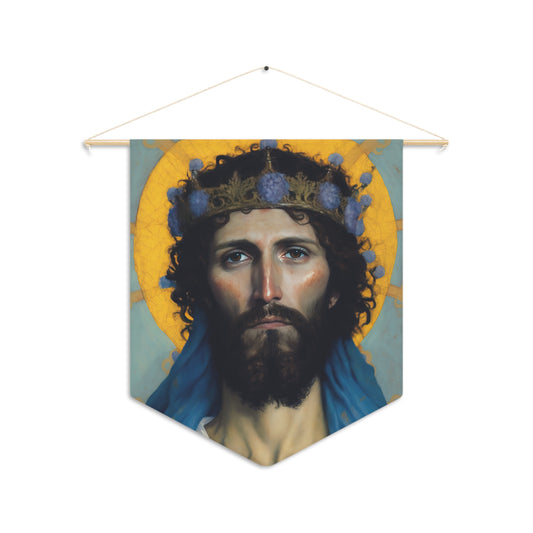 Portrait of Christ Wall Banner / Wall Hanging - Prayer room art - Large religious Christian Jesus Print - Prayer room art - 18" x 21"