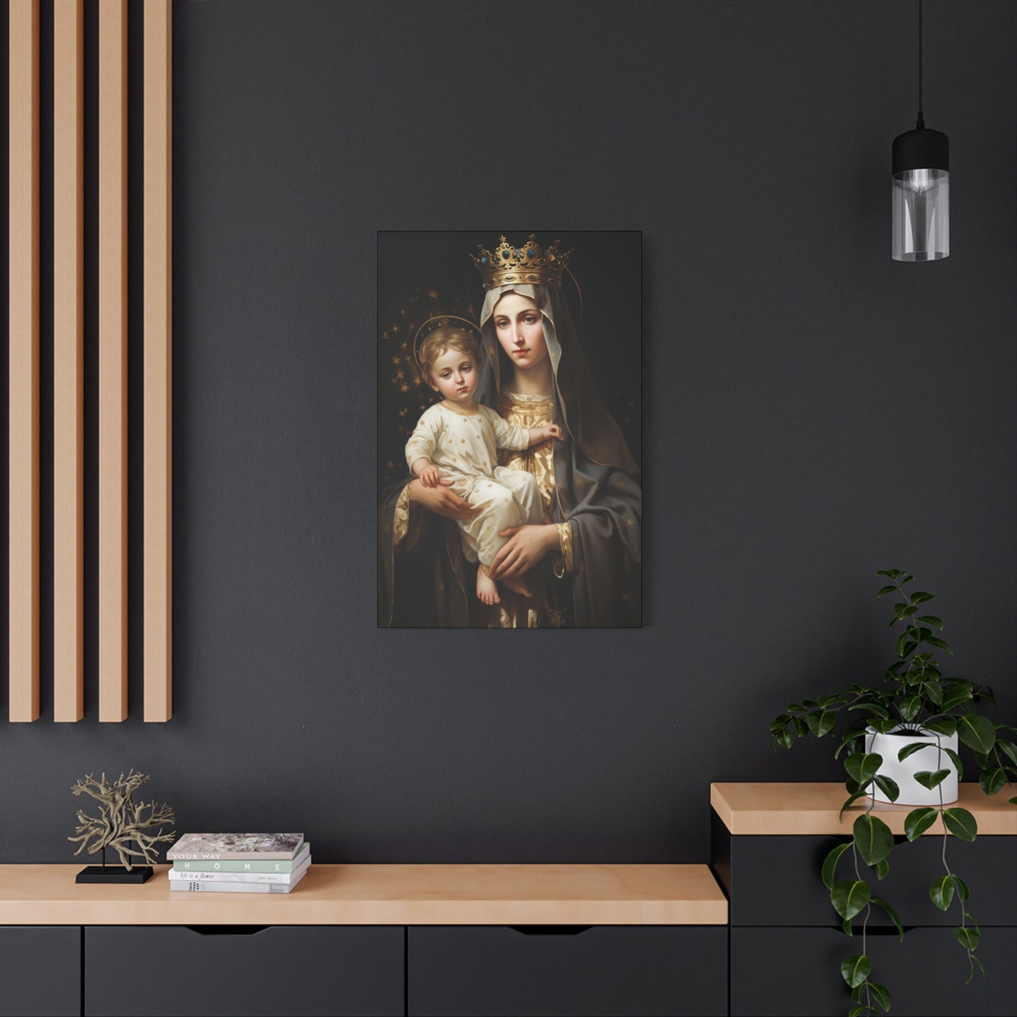 Our Lady of Mount Carmel - Museum Wrapped Canvas - Sanctified Souls Print - Mary the Blessed Virgin