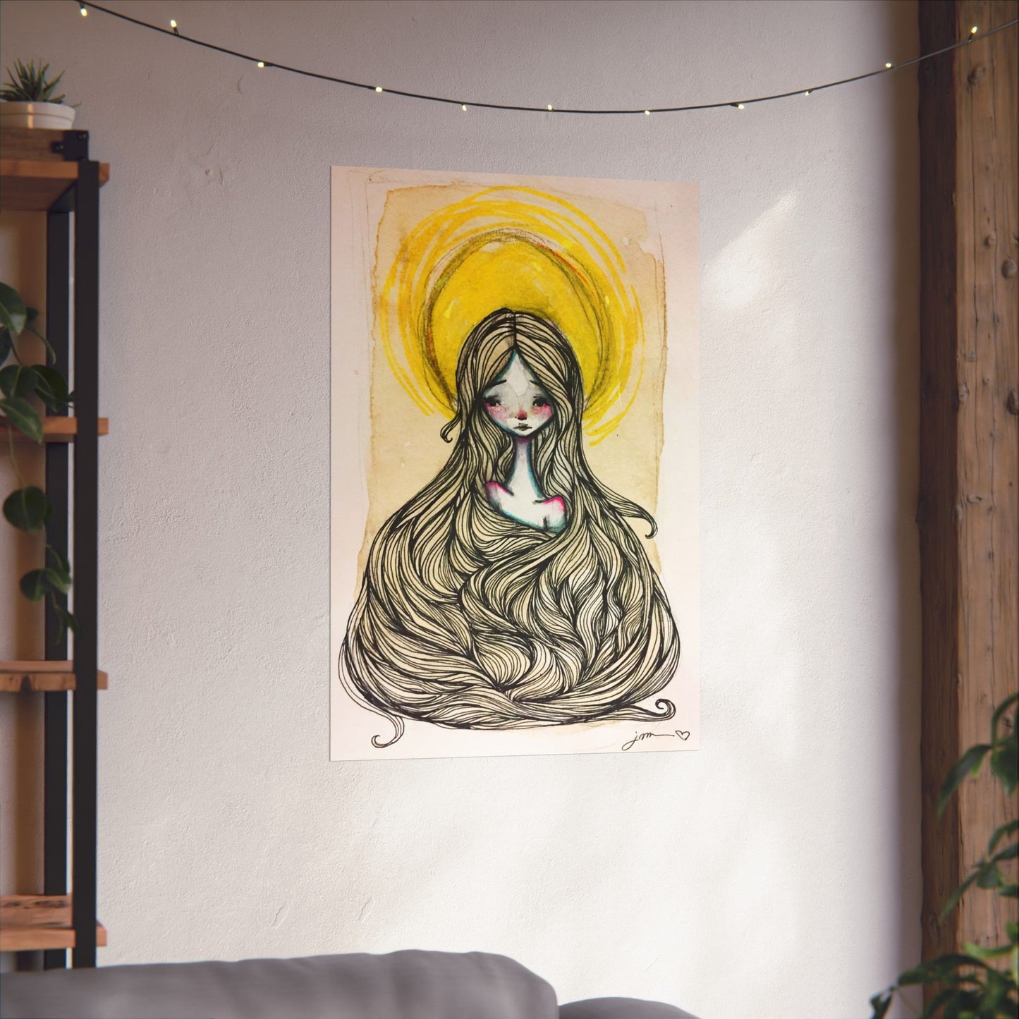 Saint Agatha of Sicily Poster Print - Hand-Drawn Catholic Art Print | Christian Devotional Wall Art | Sanctified Solocosmo Religious Poster