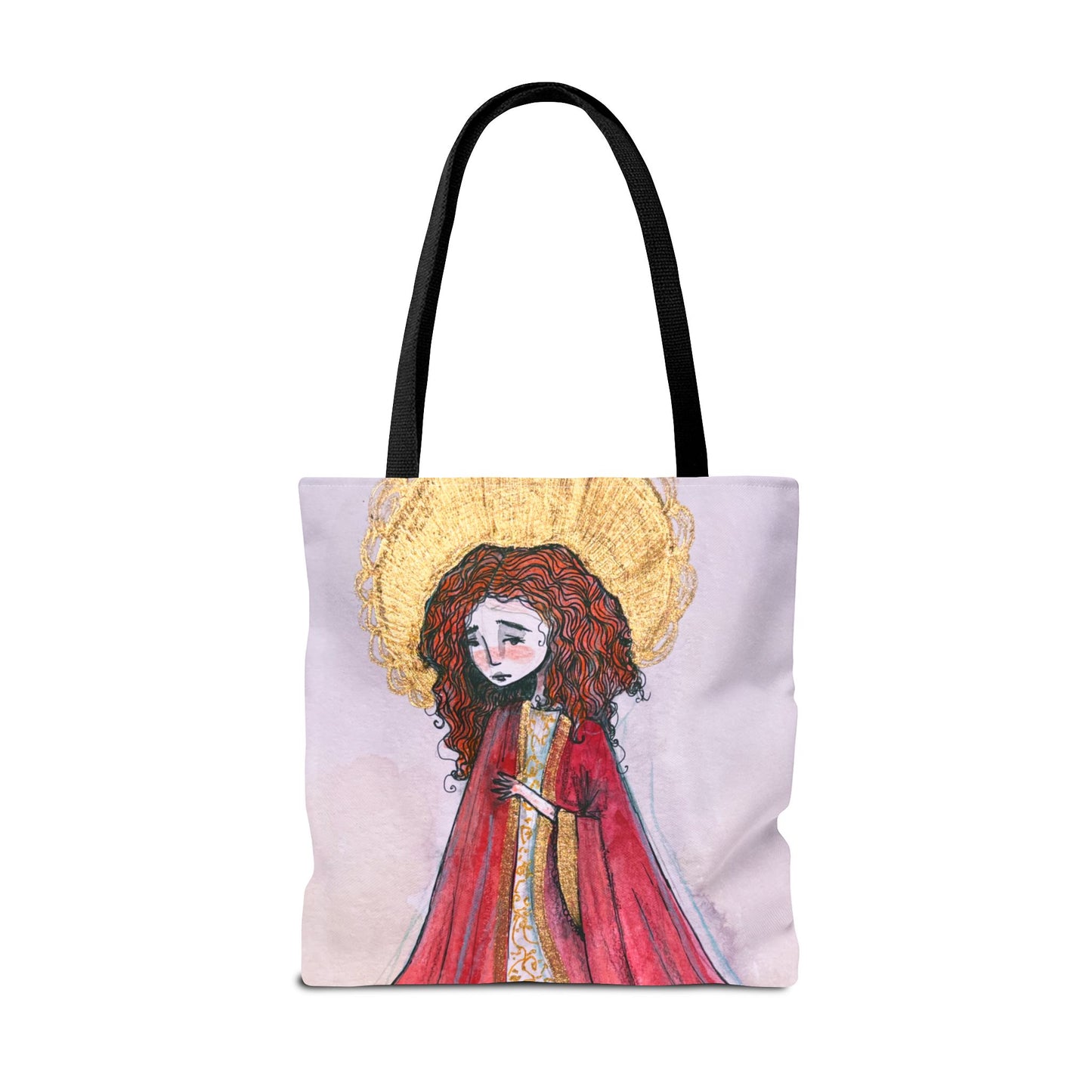Saint Bibiana Hand-Drawn Catholic Tote Bag | Christian Devotional Bag | Sanctified Solocosmo Religious Tote