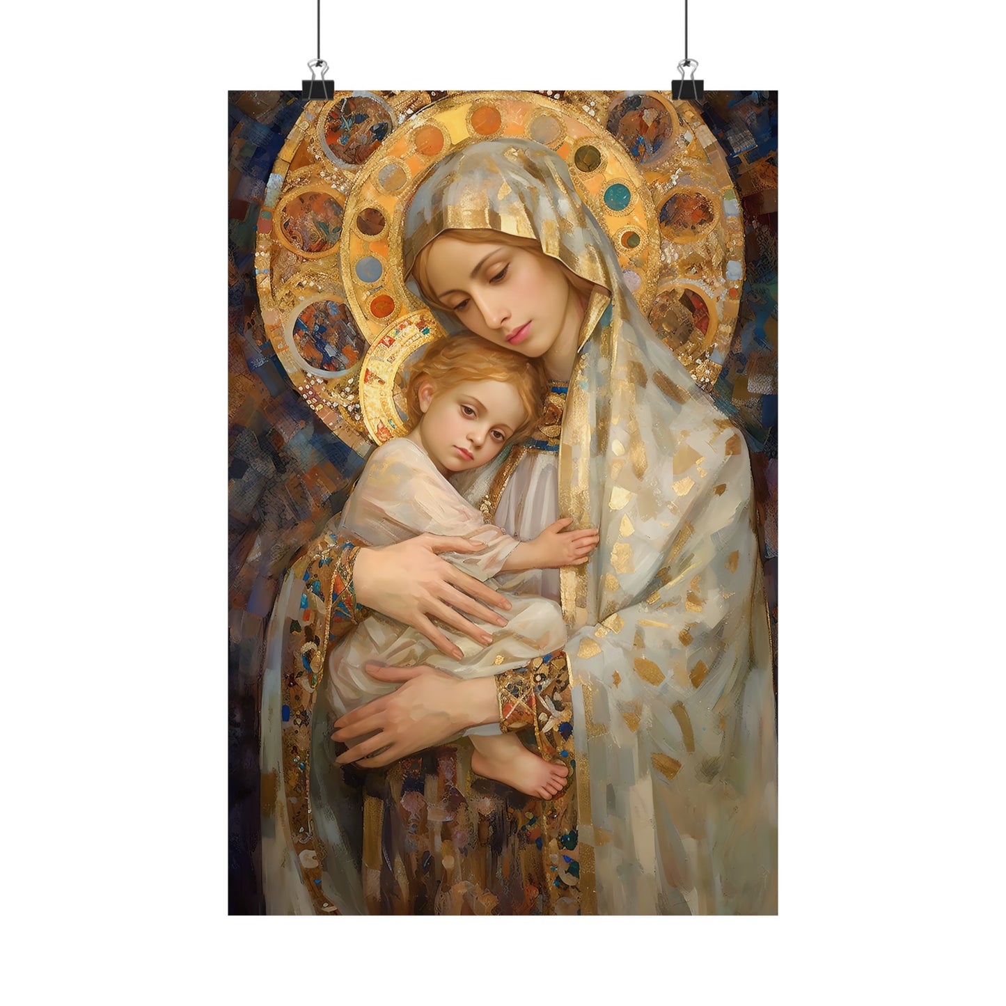 Madonna and Child - Print - Sanctified Souls Print - Multiple Sizes - Premium Matte Vertical Posters - Mary and the Christ Child