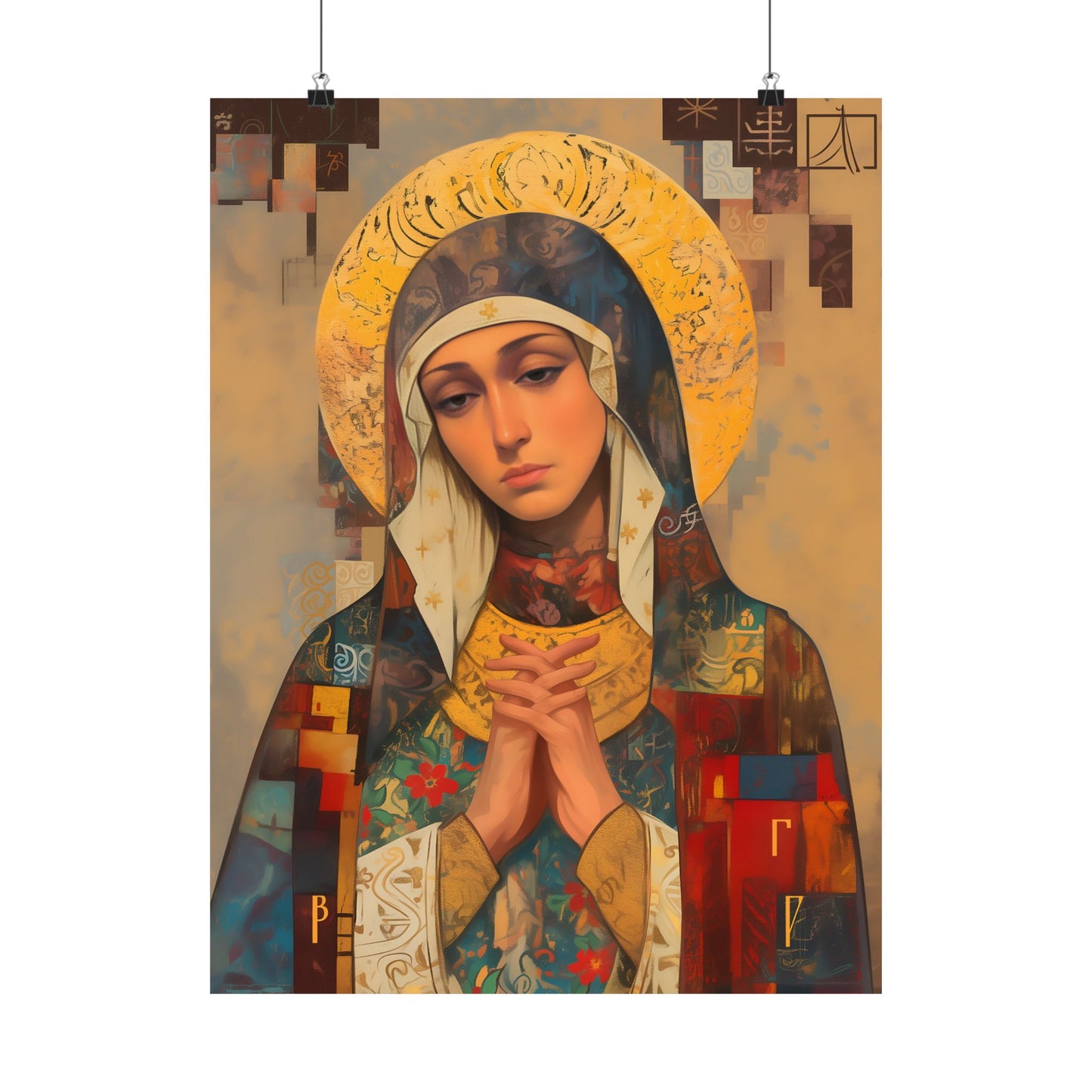 Virgin Mary - Holy Mother of Grace Poster Print - Sanctified Souls Print - Multiple Sizes - Premium Posters - Catholic Art