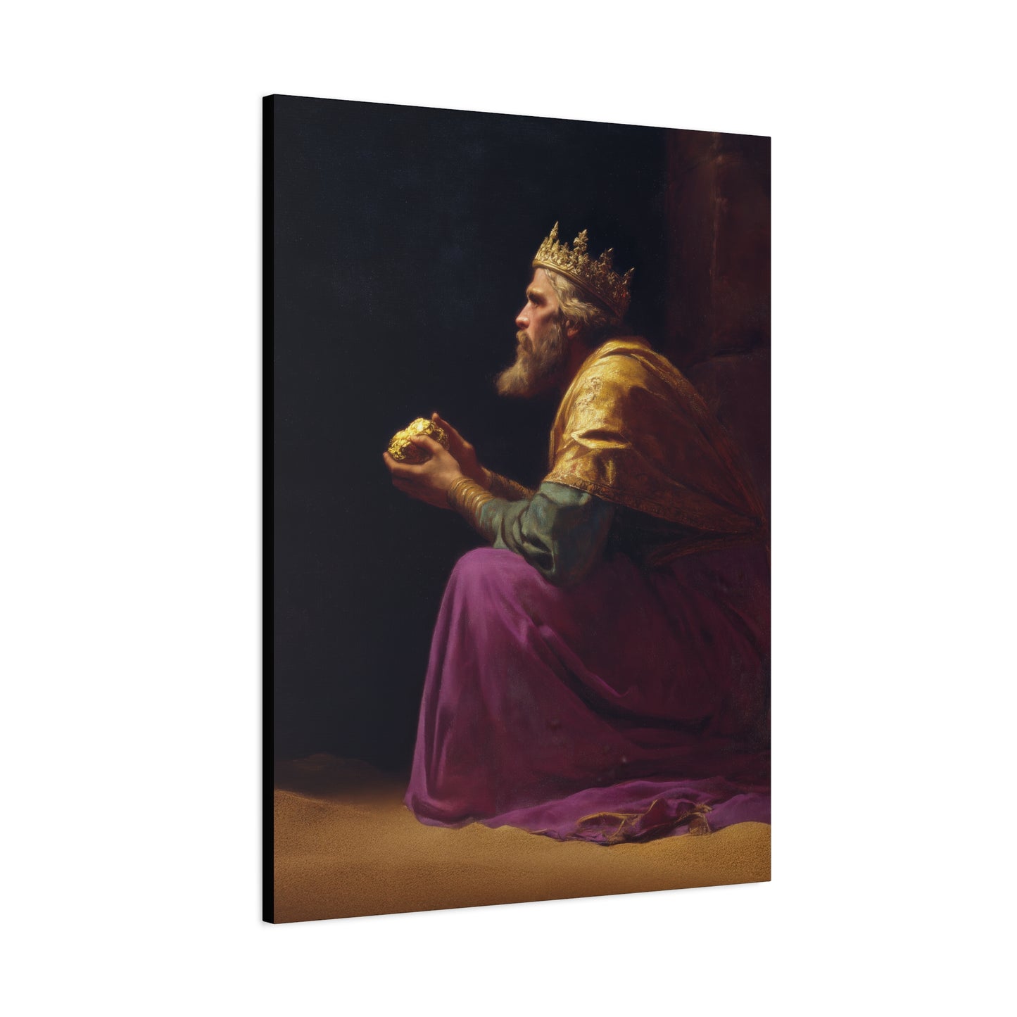 Melchior and the Gift Fit for a King - 3 Wise Men - Gallery Wrapped Canvas - Print - Religious Art for your Home - Catholic