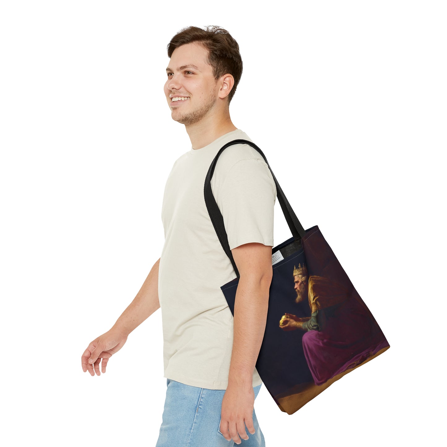 Melchior and the Gift Fit for a King - 3 Wise Men - Tote Bag - Large Medium Small Faith Art Bag - Re usable Tote Purse - Double Sided