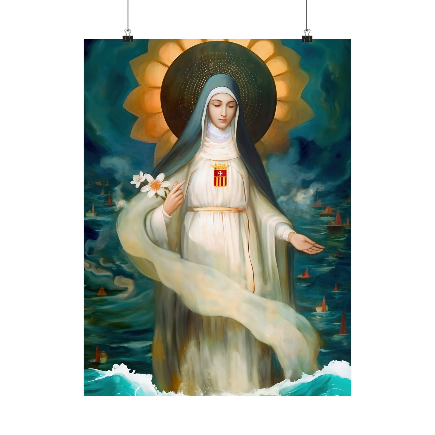 Mary of Cervellon / Saint Maria of Cerevellon - Sanctified Souls Print - Multiple Sizes - Premium Matte Vertical Posters