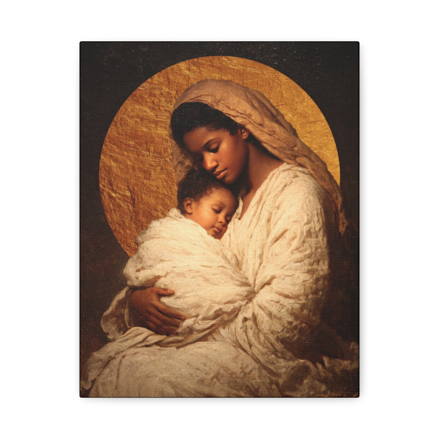Our Lady of the Manger - Mother Mary and the Christ Child - Gallery Wrapped Canvas - Print - Religious Art for your Home - Catholic