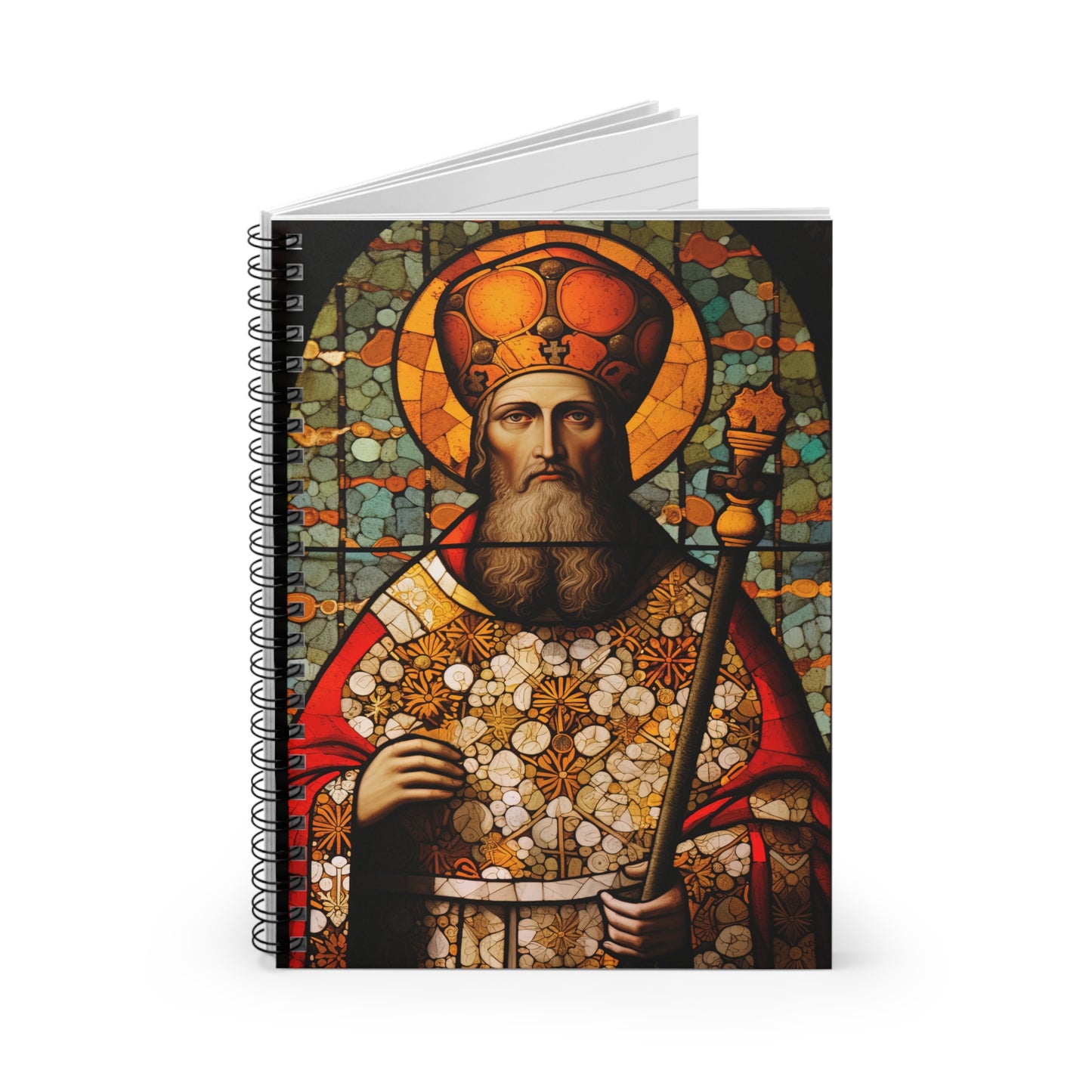 Saint Henry II Journal - Sanctified Souls Art - Religious Based Notebook - Spiral Notebook - Ruled Line