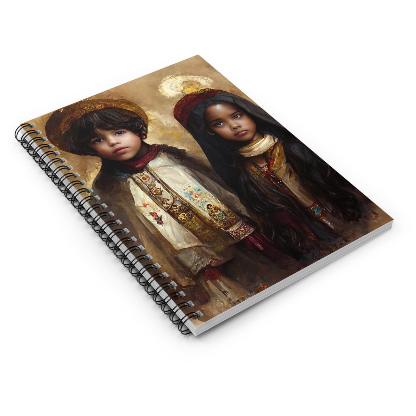 Saint Francisco and Saint Jacinta Marto Journal - Sanctified Souls Art - Religious Based Notebook - Spiral Notebook - Ruled Line