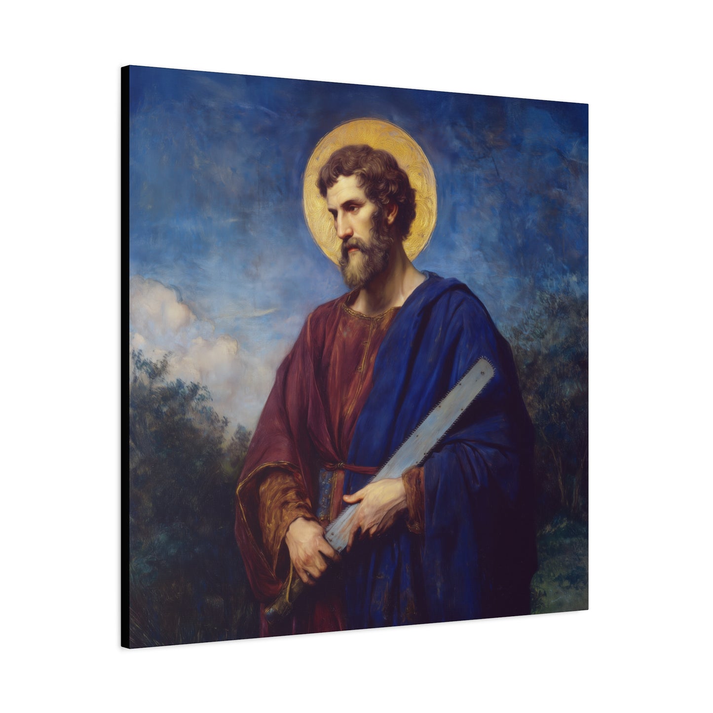 Saint Simon the Apostle  - Gallery Wrapped Canvas - Print - Religious Art for your Home - Catholic Art