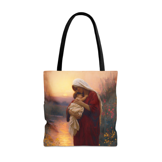 Saint Elizabeth, Mother to John the Baptist Tote Bag - Large Medium Small Faith Art Bag - Catholic Faith Purse - Double Sided