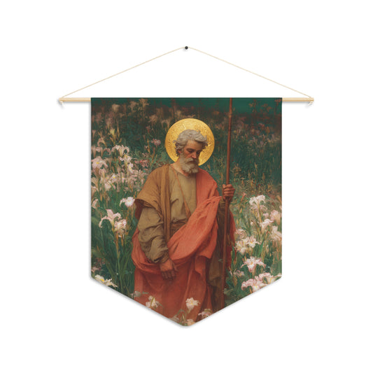 Saint James the Lesser Pennant / Banner / Wall Hanging - Prayer room art - 18" x 21" - Catholic - Large Banner