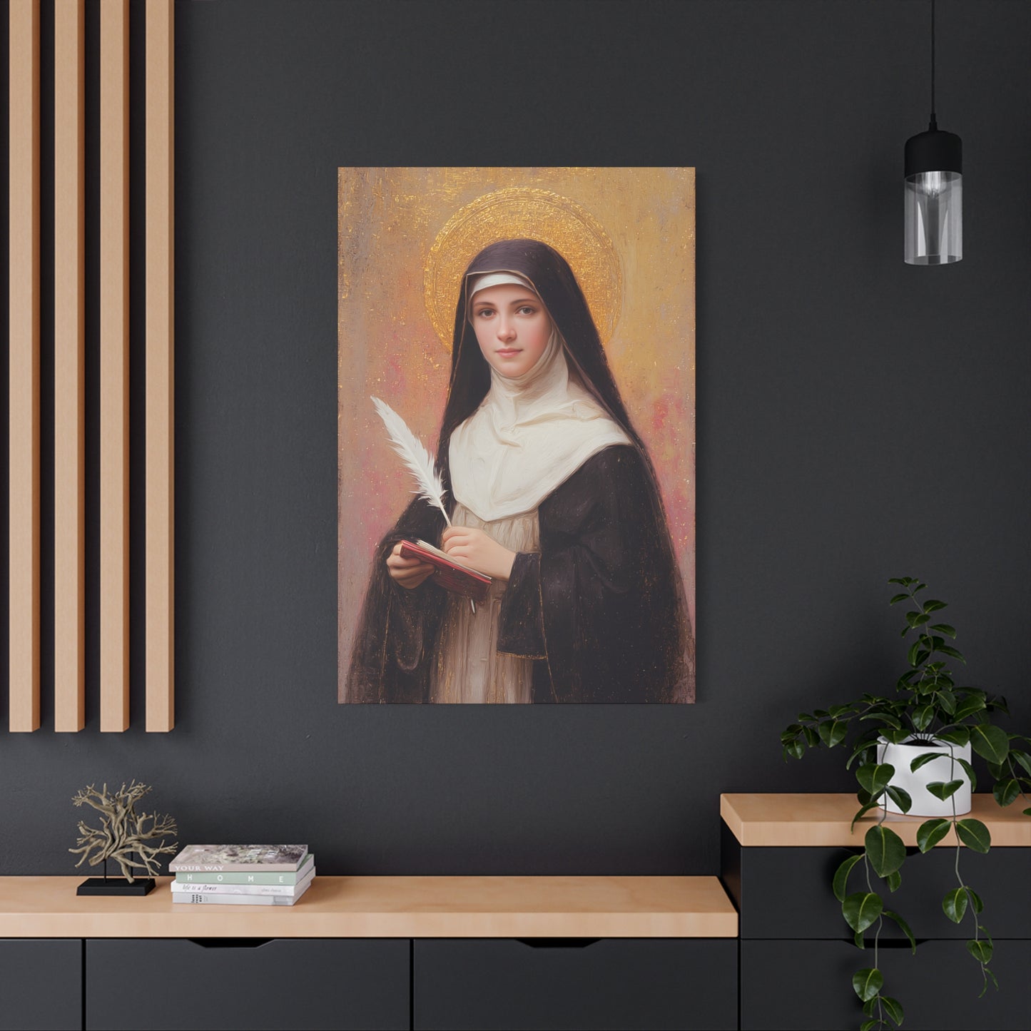 Saint Mechtildis / Mechtide of Hefta / Mechthild of Hackeborn - Gallery Wrapped Canvas - Print - Religious Art for your Home - Catholic Art