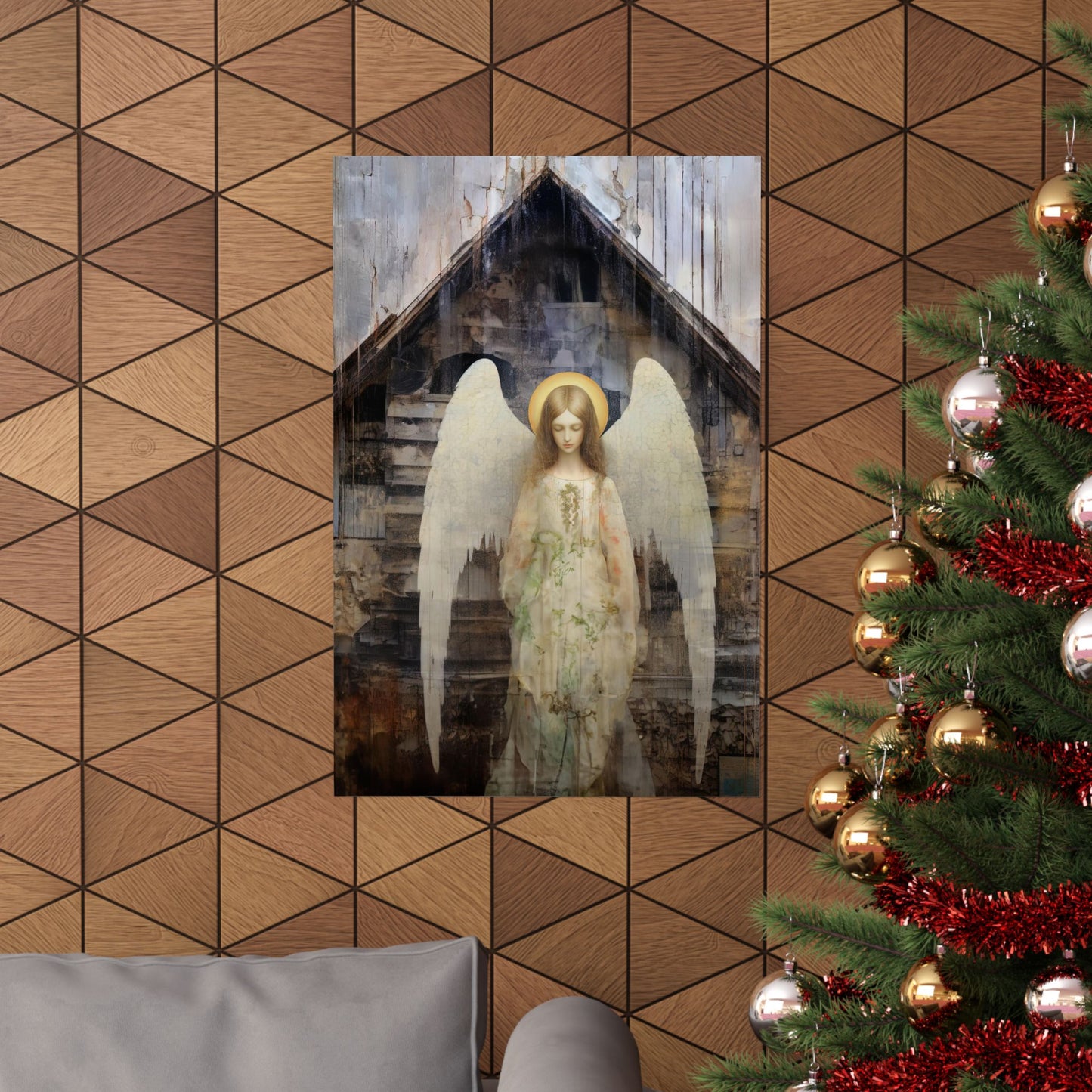 The Unseen Protector - Sanctified Souls Print - Multiple Sizes - Premium Matte Vertical Poster - Guardian Angel