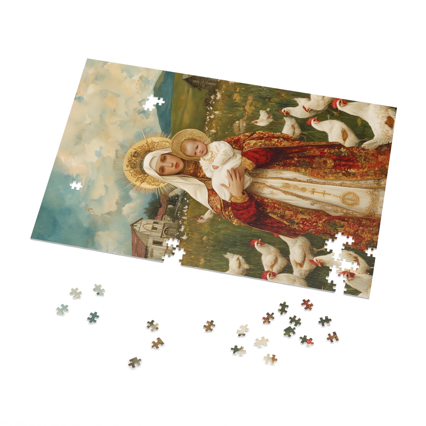 Our Lady of the Hens: Protector of the Humble Flock - Puzzle and Keepsake Tin - Religious (30, 110, 252, 500,1000) - Religious Puzzle