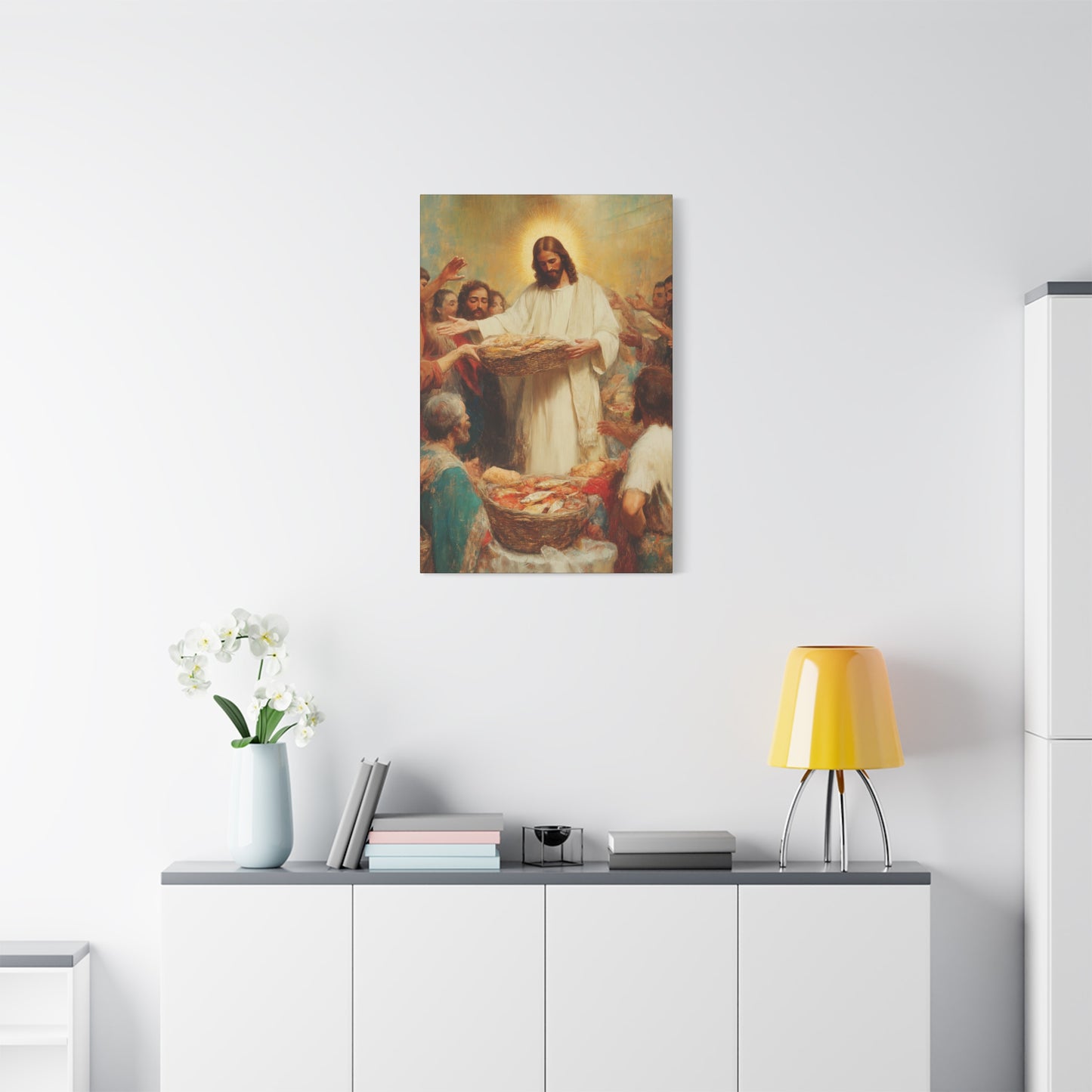 The Quiet Multiplication of Love : Loaves and Fishes - Gallery Wrapped Canvas - Print - Religious Art for your Home - Catholic Art