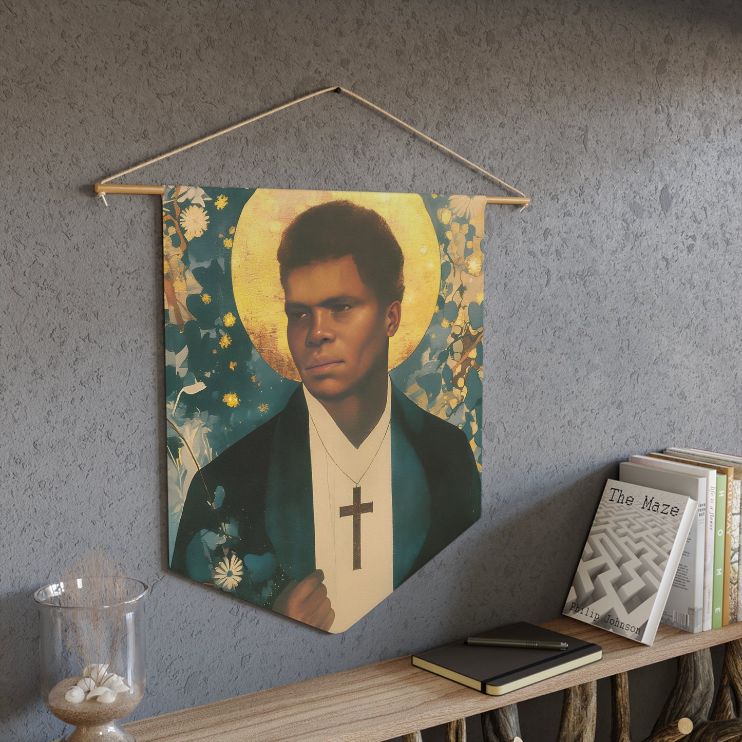 Blessed Peter To Rot Pennant / Banner / Wall Hanging - Prayer room art - 18" x 21" - Catholic prayer Religious Christian Gift