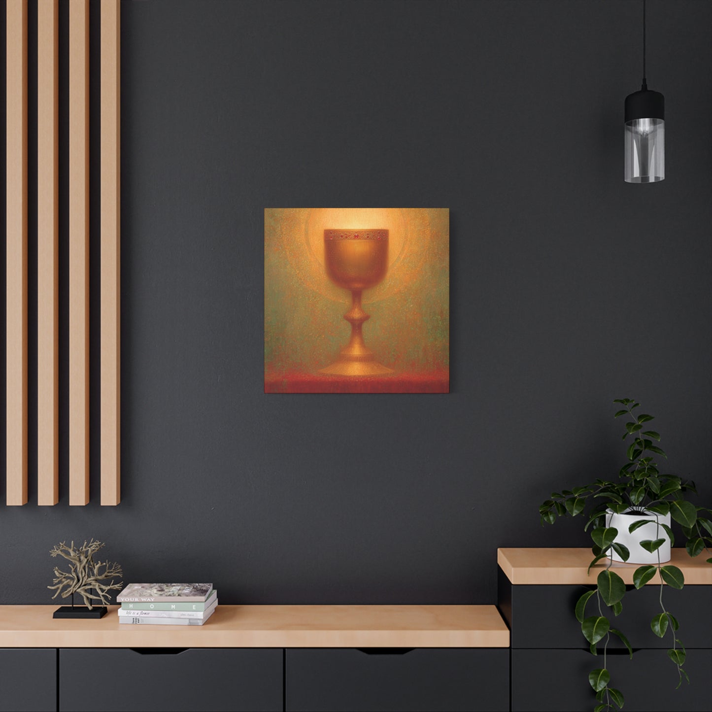 Chalice of the Lamb, Light of the World - The Holy Grail - Gallery Wrapped Canvas - Print - Religious Art for your Home - Catholic Art