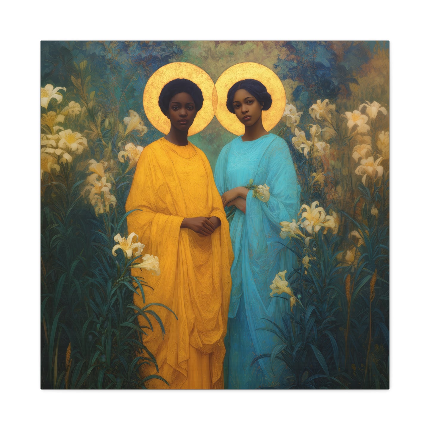 Saint Perpetua and Saint Felicity -  Museum Wrapped Canvas - Sanctified Souls Print - Religious Art for your Home - Catholic Saint Art