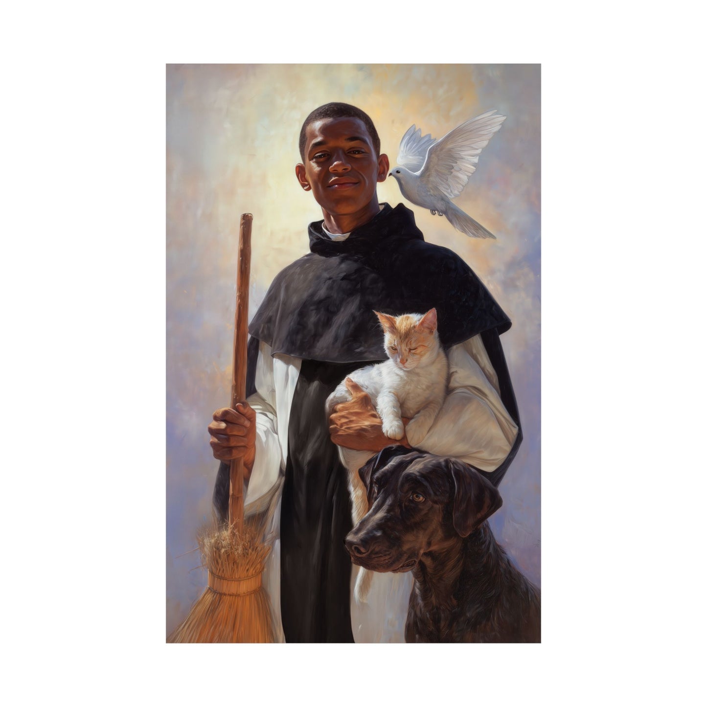 Saint Martin de Porres - Sanctified Souls Print - Multiple Sizes - Premium Matte Vertical Posters