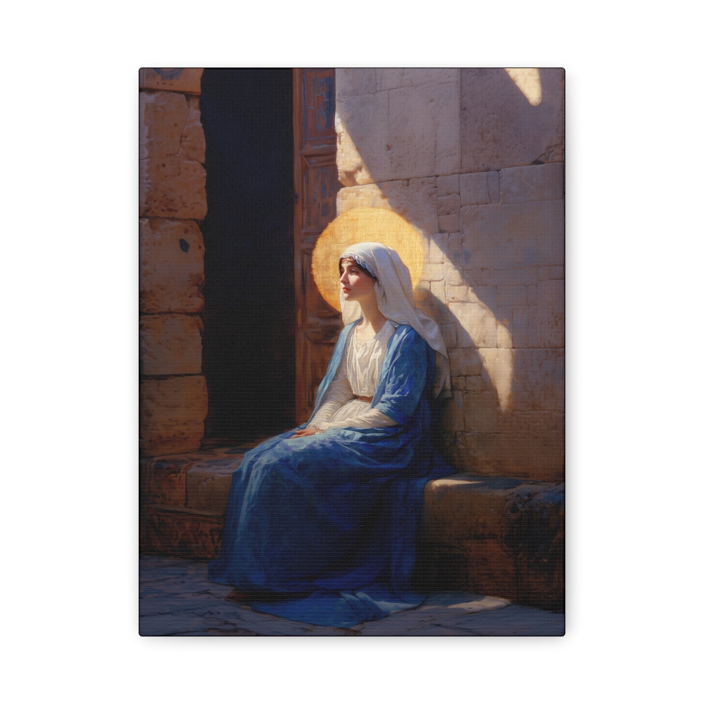 The Quiet Fiat That Split the Darkness, Mary's Yes - Gallery Wrapped Canvas - Print - Religious Art for your Home - Catholic Art