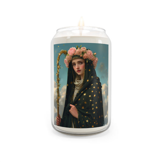 Saint Aldegund / Aldegundis - Scented Prayer Candle, 13.75oz - Tall Size - Religious Prayer Candle - Catholic Art