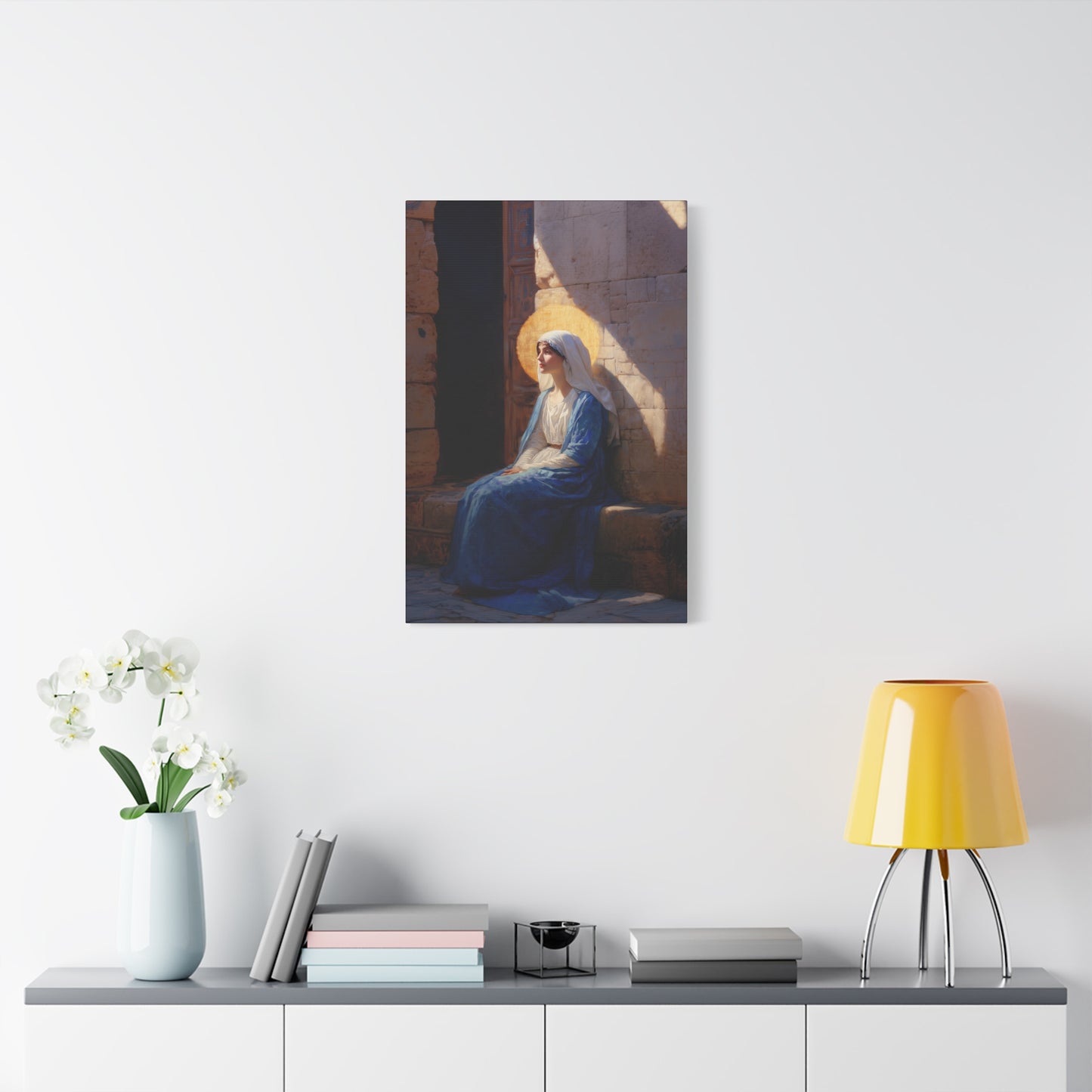 The Quiet Fiat That Split the Darkness, Mary's Yes - Gallery Wrapped Canvas - Print - Religious Art for your Home - Catholic Art