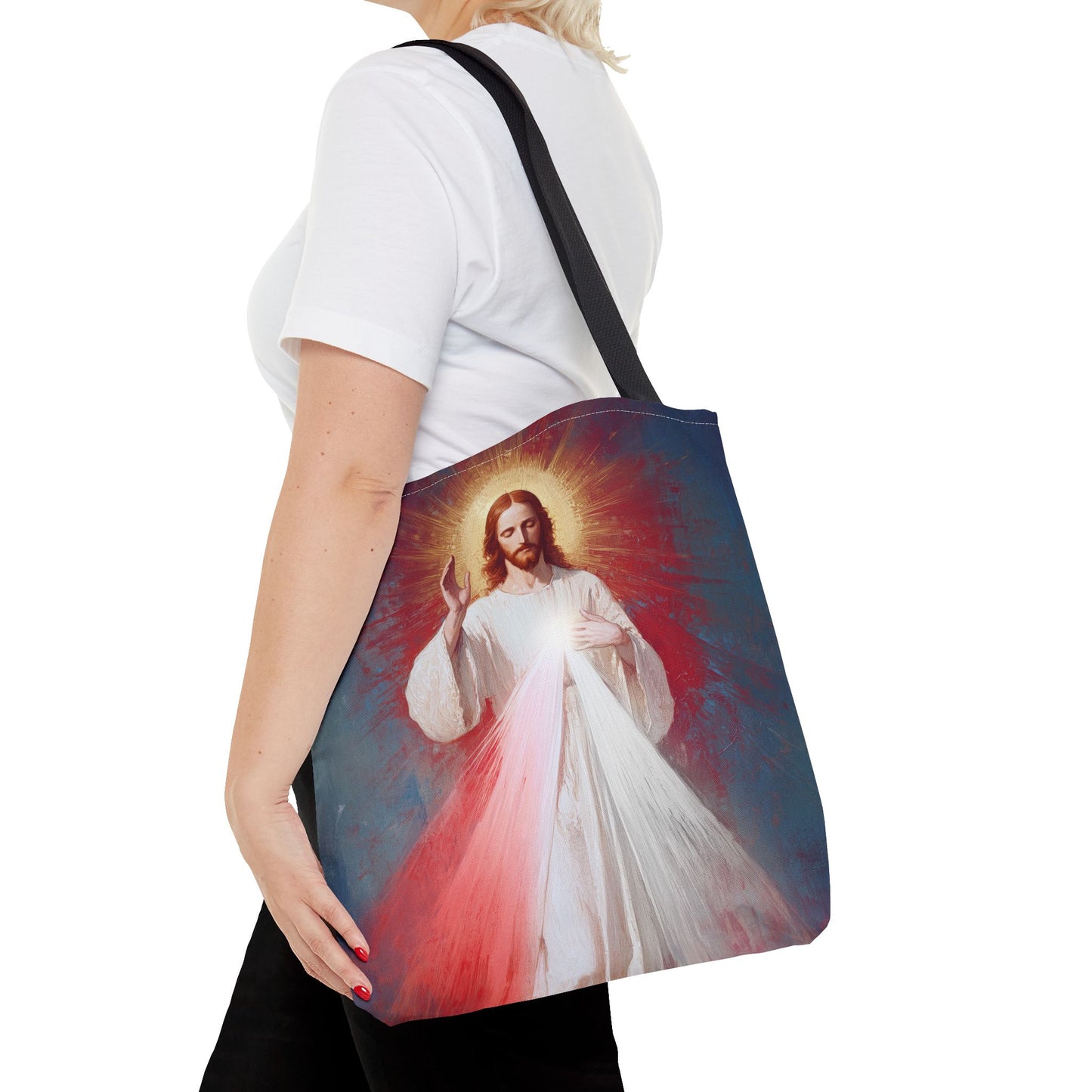 The Divine Mercy - Our Lord Jesus Christ - Tote Bag - Large Medium Small Faith Art Bag - Re-usable Tote Purse - Double Sided